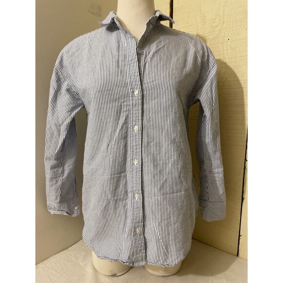 Beach Lunch Lounge Collection Women's Small‎ Striped Button Down Casual Cotton - Picture 1 of 7